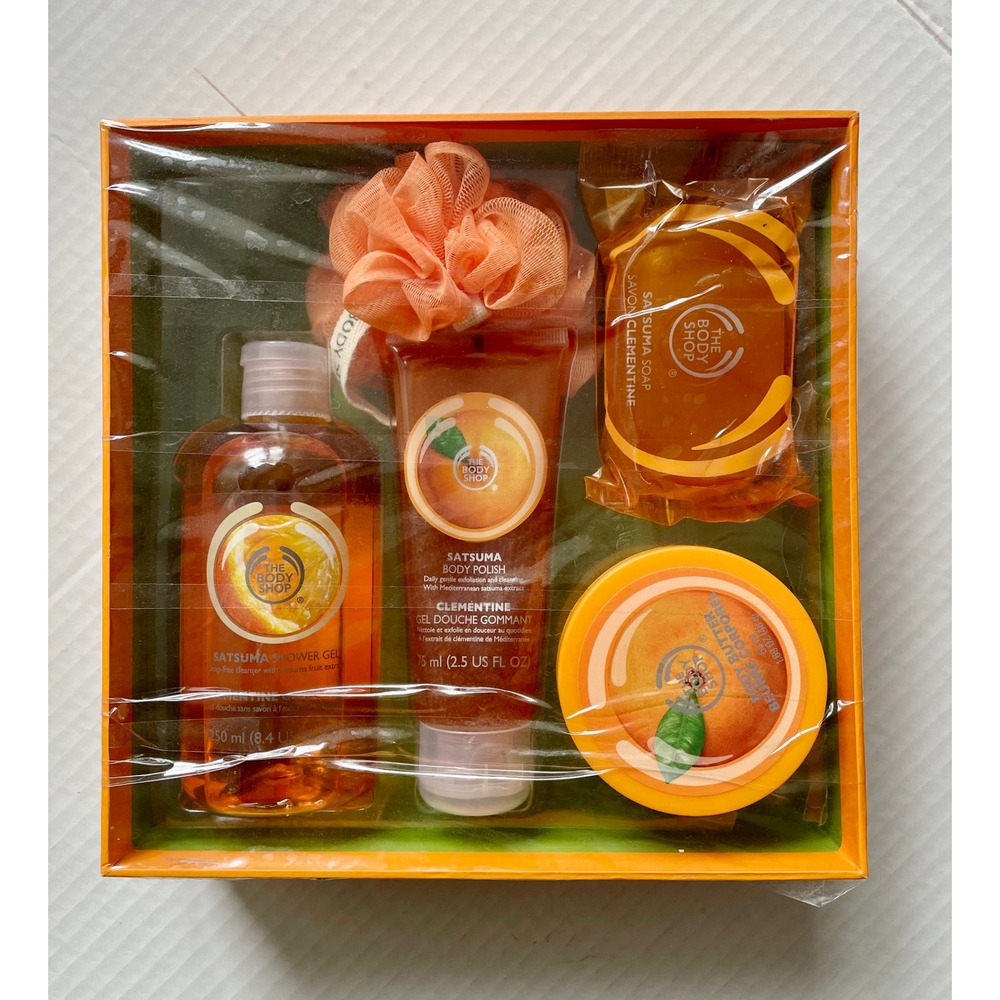 Body Shop Discontinued Satsume Gift Set New Soap Shower Gel Scrub Body Butter